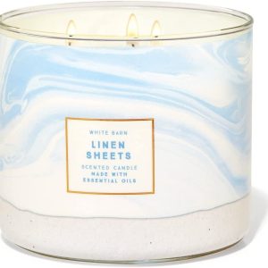 BBW LINEN SHEETS 3 WICK CANDLE 411G