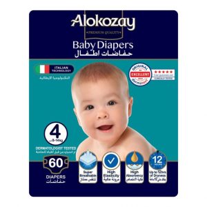 Alokozay Premium Baby Diaper - Size 4 - 60 Pcs