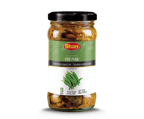 Shan Chilli Pickle Glass Jar 300G - 6 Pcs