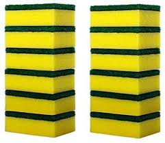 SPONGE SCOURING PAD PACK OF 12 - 12 pcs