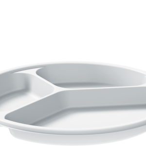 Cosmoplast 3 COMPARTMENTS PACK OF 25 WHITE 22 CM PLASTIC PLATES