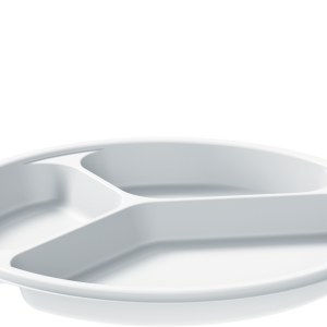 Cosmoplast 3 COMPARTMENTS PACK OF 25 WHITE 26 CM PLASTIC PLATES
