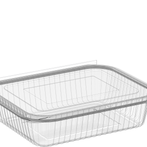 Cosmoplast 48 OZ PACK OF 10 HINGED FLAT PLASTIC CONTAINERS