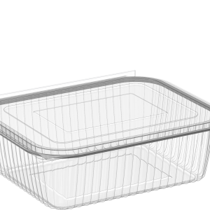 Cosmoplast 64 OZ PACK OF 5 HINGED FLAT PLASTIC CONTAINERS