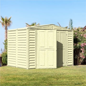 Cosmoplast DURAMATE 8X5.5FT 239.7 X 162.8 X 187.5 CM RESIN STORAGE SHED WITH FREE SHELVING RACK 4