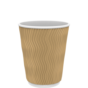 Cosmoplast 8 OZ BROWN RIPPLED PAPER COFFEE CUPS PACK OF 25