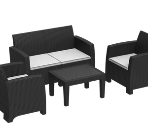 Cosmoplast CEDARATTAN 4-SEATER LOUNGE SET WITH CUSHIONS