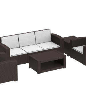 Cosmoplast CEDARATTAN 5-SEATER LOUNGE SET WITH CUSHIONS