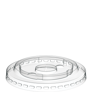 Cosmoplast 82 MM PACK OF 50 FLAT LIDS FOR 8, 10 OZ CLEAR PLASTIC CUPS