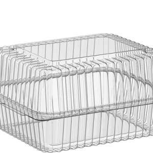 Cosmoplast 44 OZ PACK OF 10 HINGED DOME PLASTIC CONTAINERS