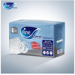 Fine care underpads ultrasoft cloth-like top, size 60 x 90