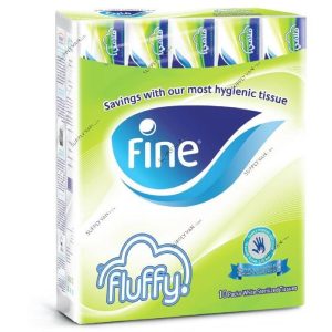 Fine fluffy facial tissues - pack of 5, 200 sheets x 2 ply