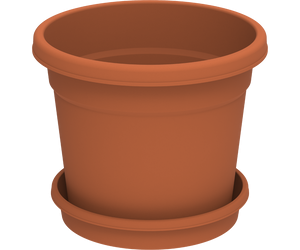 Cosmoplast 14" ROUND FLOWERPOT WITH TRAY