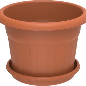 Cosmoplast 28" ROUND FLOWERPOT WITH TRAY