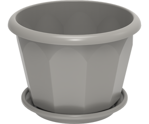 Cosmoplast 8" HEXAGONAL FLOWERPOT WITH TRAY