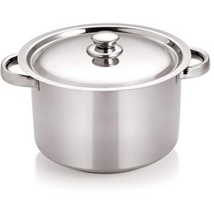 Raj steel deep cooking pot 16 cm +lid