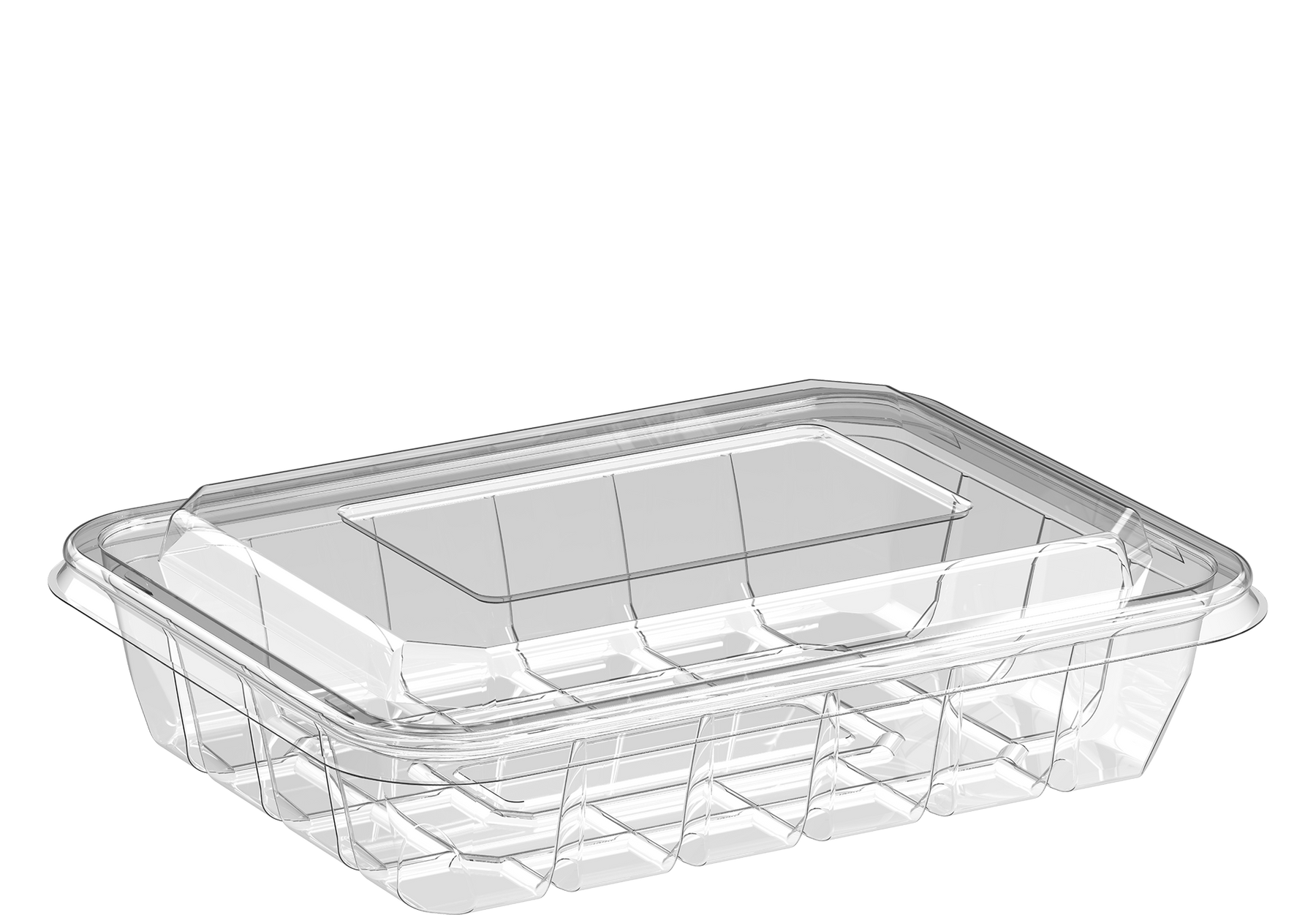 Cosmoplast 1600 ML PACK OF 10 CLEAR UT300 CONTAINERS WITH DOME LIDS
