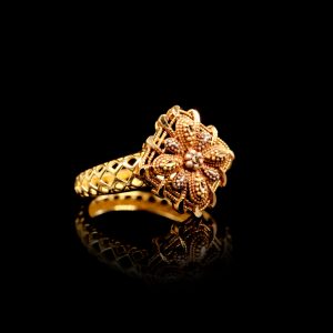 22 KT Plain Gold Ring in Antique Finish - MAYW128WR-511