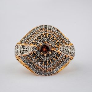 21 KT Gold Ring with Sparkling Zircon - 0001