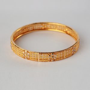 22 KT Gold Bangle Plain with modern design - 0020