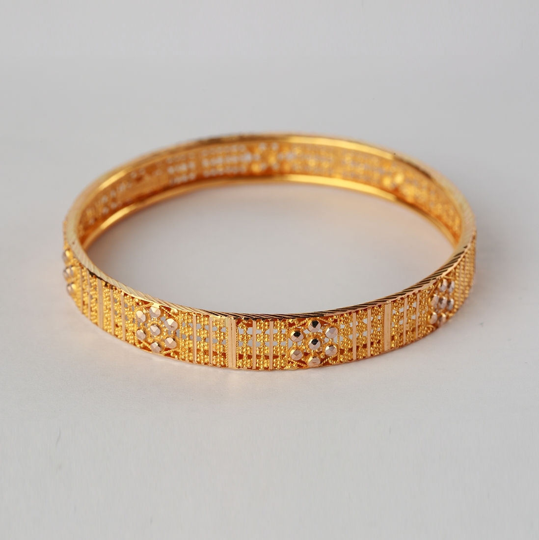 22 KT Gold Bangle Plain with modern design - 0020