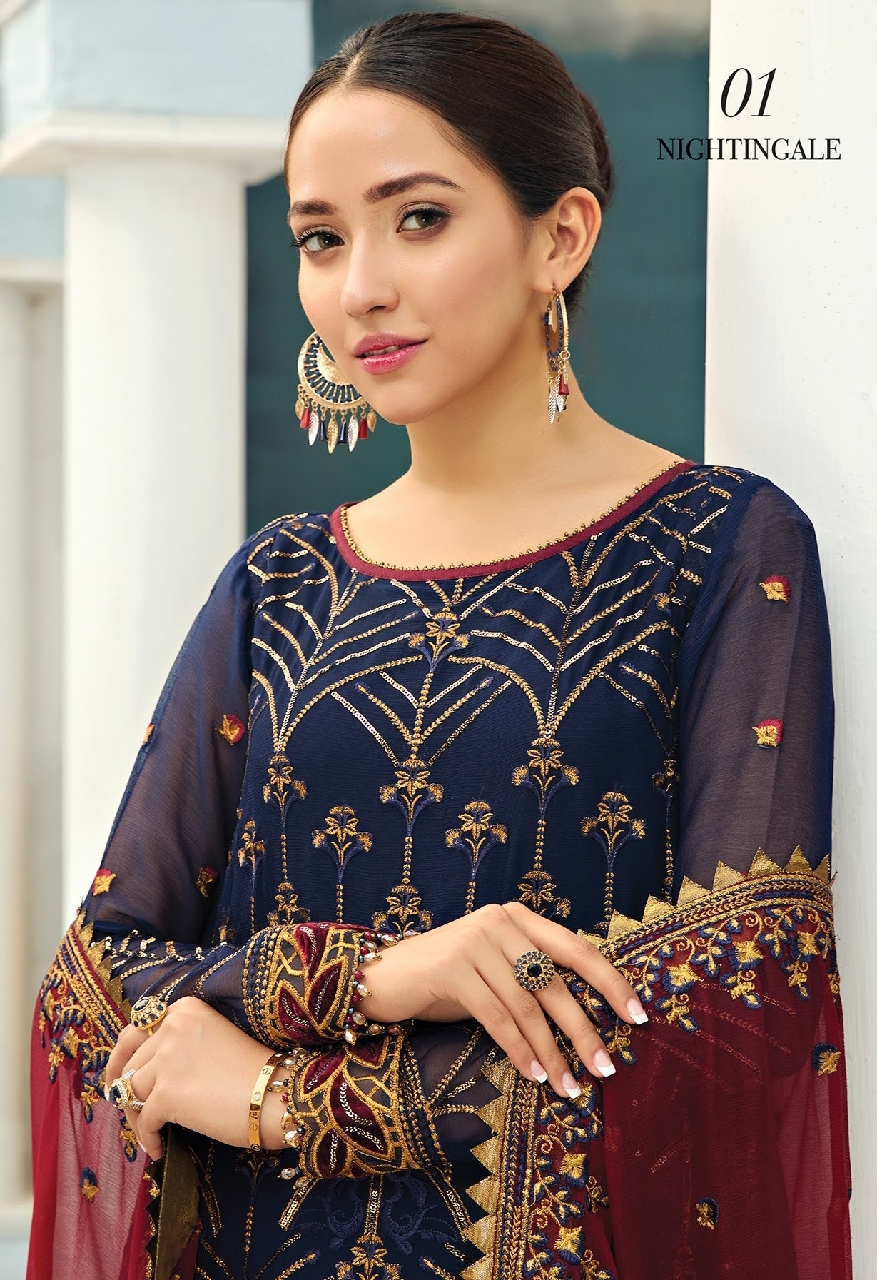 Alizeh Embroidered Chiffon Vol-4 | 1 ? Nightingale