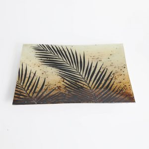 LEAF DECORATIVE SQUARE PLATTER BEIGE 40.64 CM WT7823