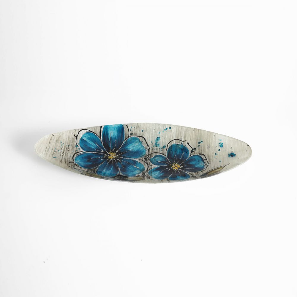 FLOWERY DECORATIVE OVAL PLATTER BLUE 41.91 CM WT6894