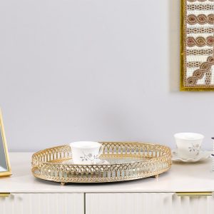 Alessi Round Tray Gold 41x27.5x6.5cm 90306B