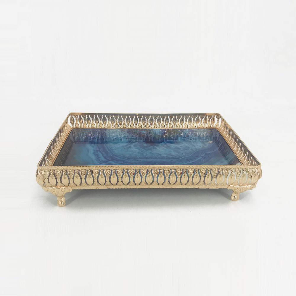 Alessi Rectangular Tray Gold 38.5x27x9cm 90309B