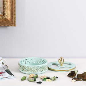 Serenity Trinket Box Gold,Green