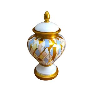 Jessiah Trinket Jar - White & Gold