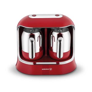 Korkmaz Kahvekolik Twin Coffee Machine Red/Chrome - C-MX-A861