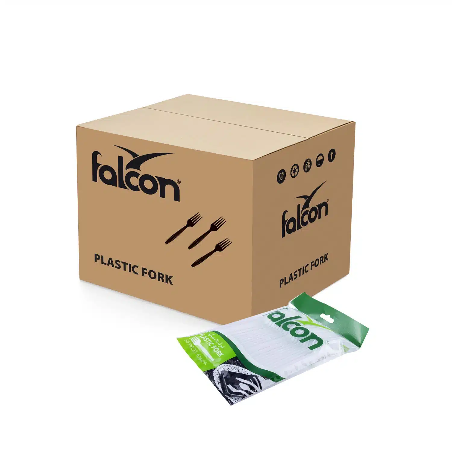 Falcon Plastic Fork White Pack Of 50 x 40