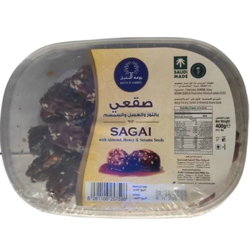 Rawat Al Nakheel Sagai with Almond - Honey & Sesame Seeds Dates 400g