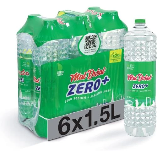 Mai Dubai Zero+ Sodium and Alkaline Drinking Water 1.5Lt x 6