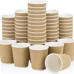 Opack Ripple Paper Cup 8oz (Kraft) Packing : 25 Pcs X 20 Pkt (500 Pcs)