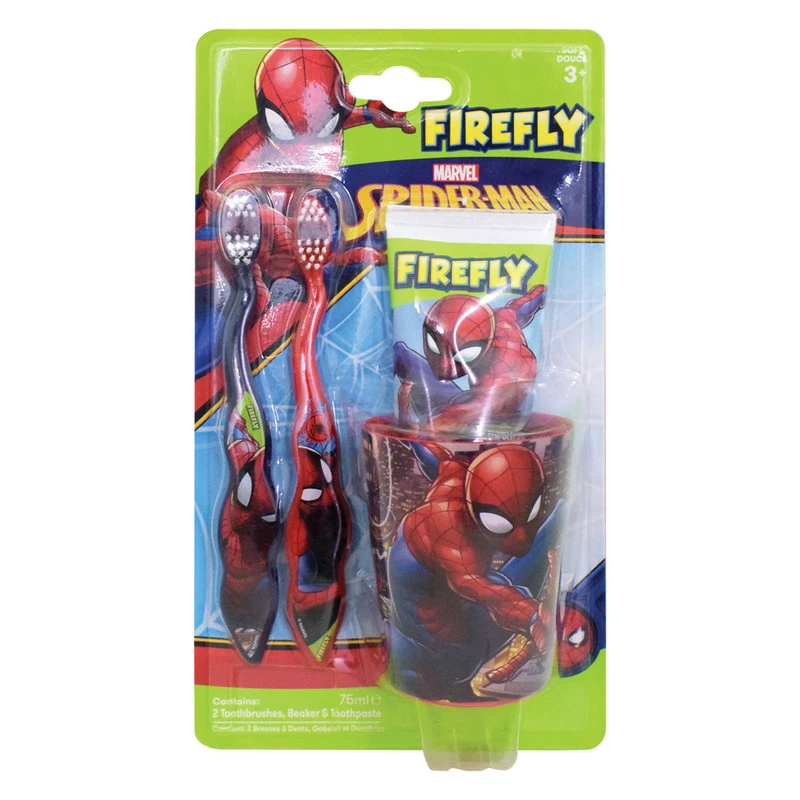 Firefly Marvel Spider-Man - 2 Toothbrushes, Beaker And Toothpaste