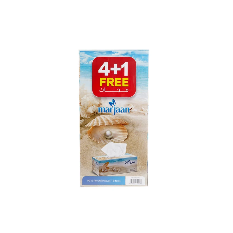 Marjan Facial Tissue 170 Sheets ? 4 Packets + 1 Packet