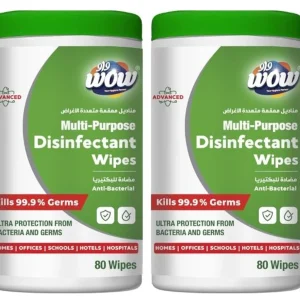 Wow Antiseptic Disinfectant Wipes ? 80 Count Canister Pack of 2