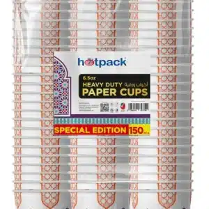 Hotpack Hd Paper Cup 6.5Oz ? Pack Of 3, 150 Pieces, Ramadan Design