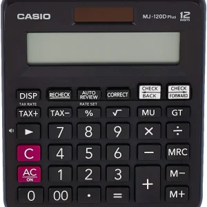 Casio MJ-120D Plus 300 Steps Check And Correct Desktop Calculator With Tax and GT Keys Black