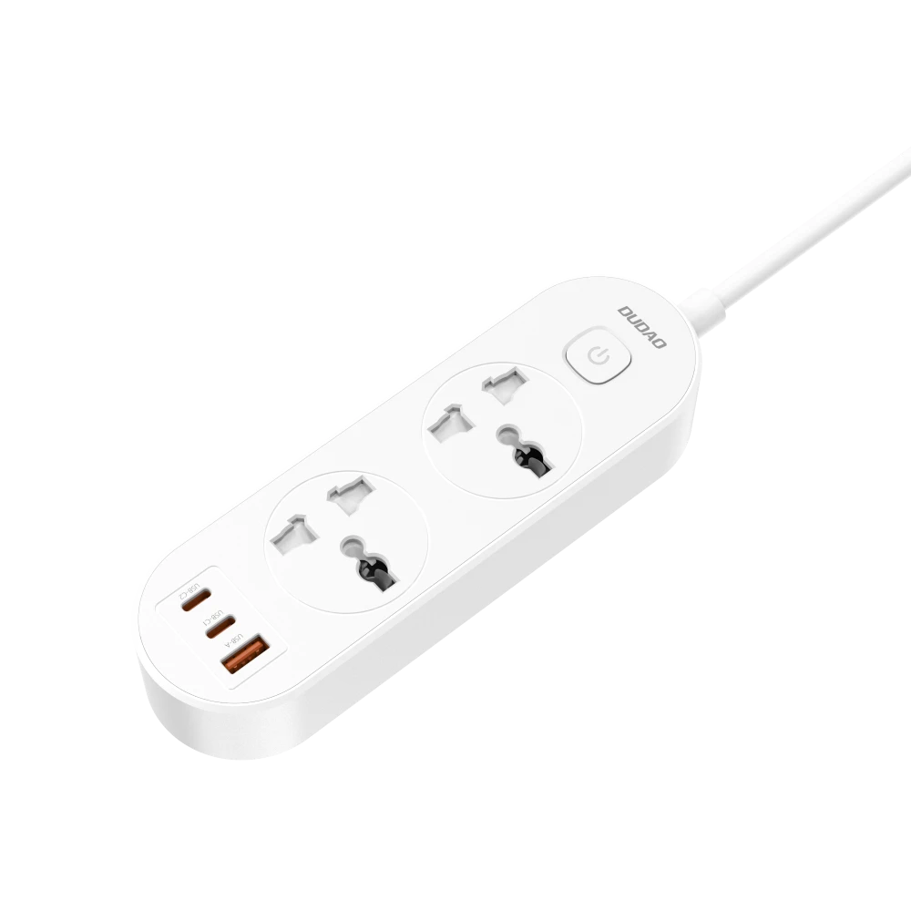 Dudao C7Uk-3Mw Extender Socket 5In1 2500W 3M 2Universal, 2 Type-C, 1 Usb, 30W Pd And Qc C7 -White