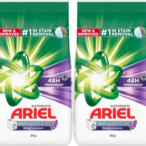 Ariel Detergent Powder, Pack Of 2 x 9kg Lavender