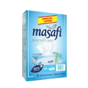 Masafi Facial Tissue 130 Sheets x 2 Ply Pack Of 5 x 6 Special Offer