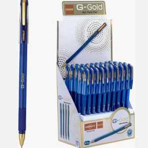 Gigis Unimax G-Gold Ball Pen (50 Pcs) 0.7mm Tip Pens, Gold-Plated Cap