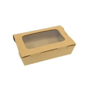 Hotpack Kraft Lunch Box With Window 195 mm 120 Pieces