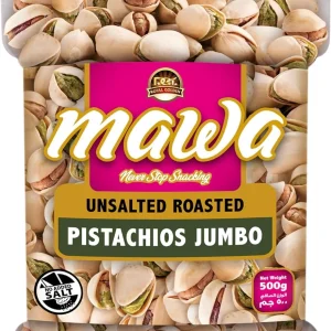 Mawa Raw Unsalted Pistachios Jumbo, 500G (Plastic Jar)