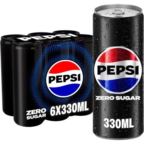 Pepsi Zero Carbonated Soft Drinks Can 4 x 6 x 330ml