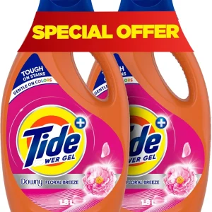 Tide Automatic Power Gel Laundry Detergent Floral Breeze 2 X 1.8 Lt